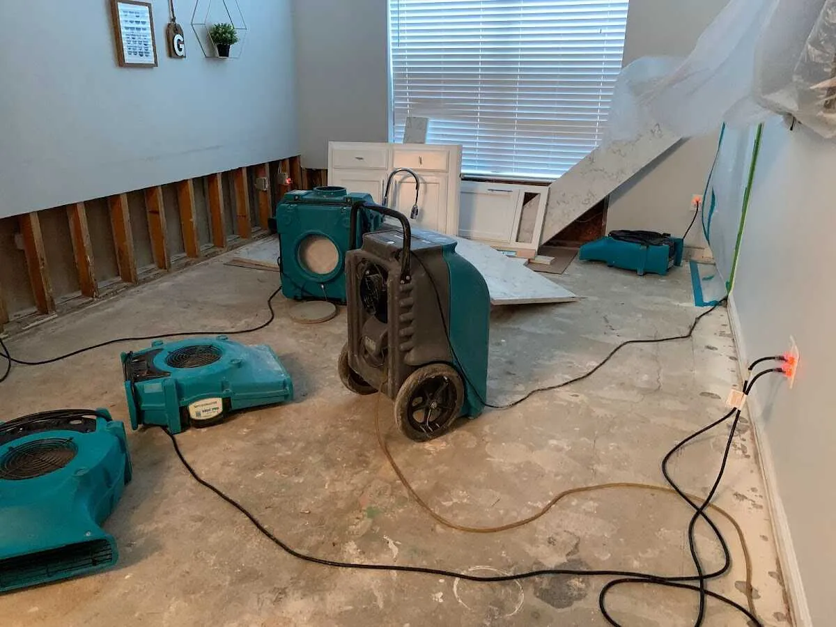 Dehumidifier in flood-cut room for Water Extraction & Removal in Cottage Grove